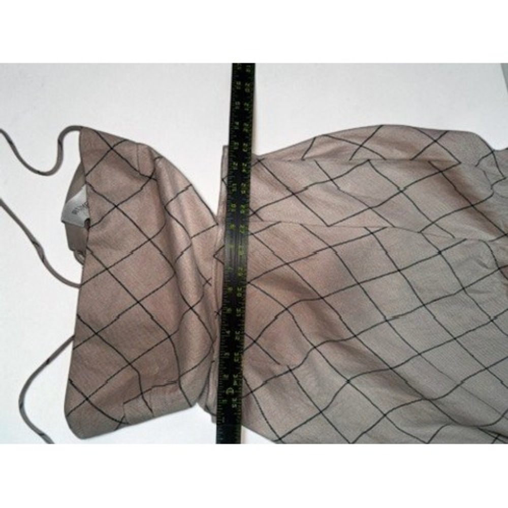 Rumer Brand Taupe 100% Linen Windowpane Check Maxi Dress Spaghetti Strap Size M - Picture 4 of 7